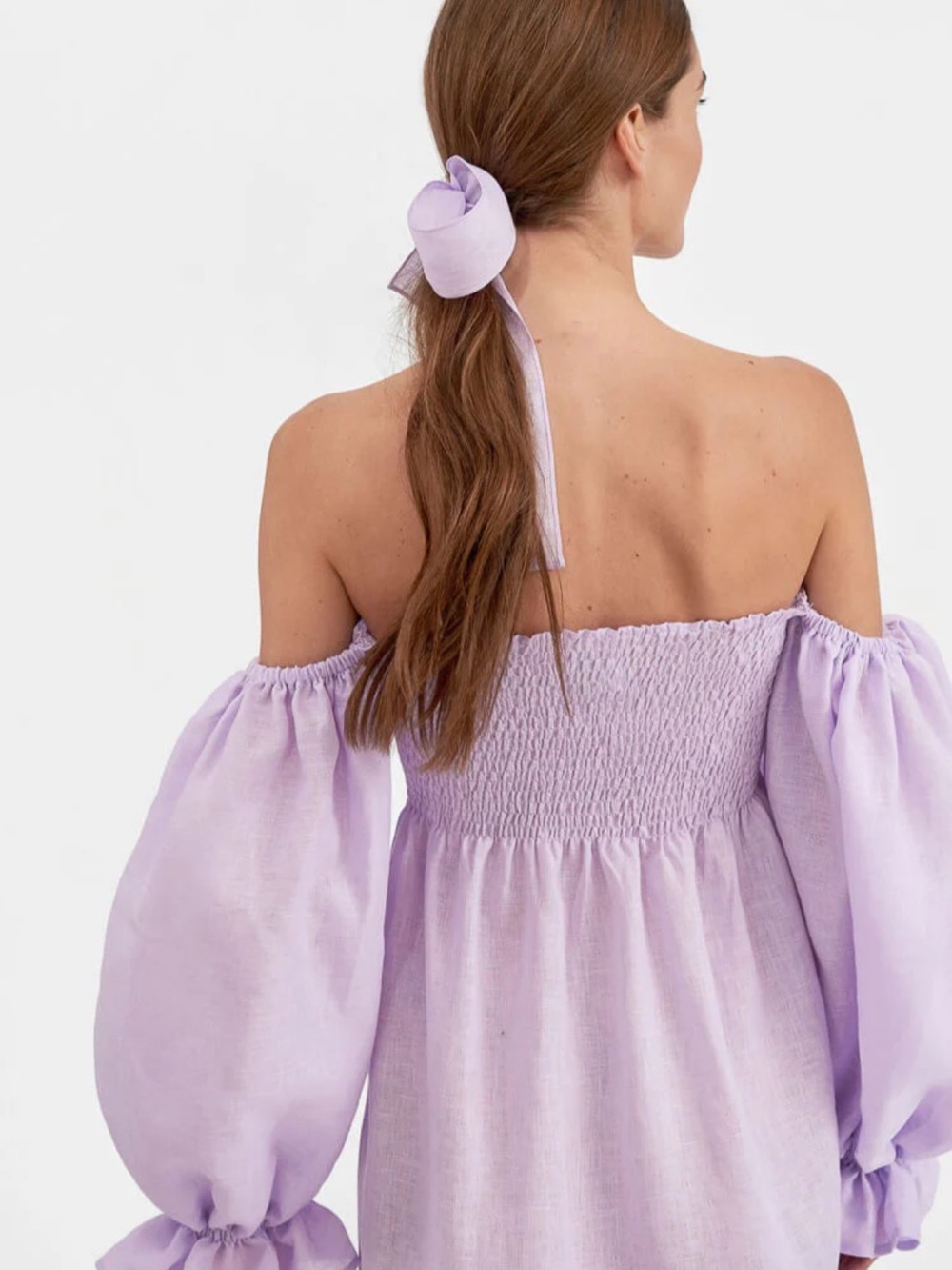 Sleeper Lavender Midi Dress with Smocked Bodice - Picture 2 of 6